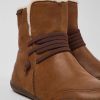 Women CamperLab Ankle Boots | Brown Leather Ankle Boots For Women