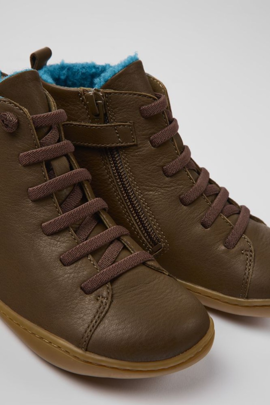 Kids CamperLab Boots | Brown Leather Ankle Boots For Kids