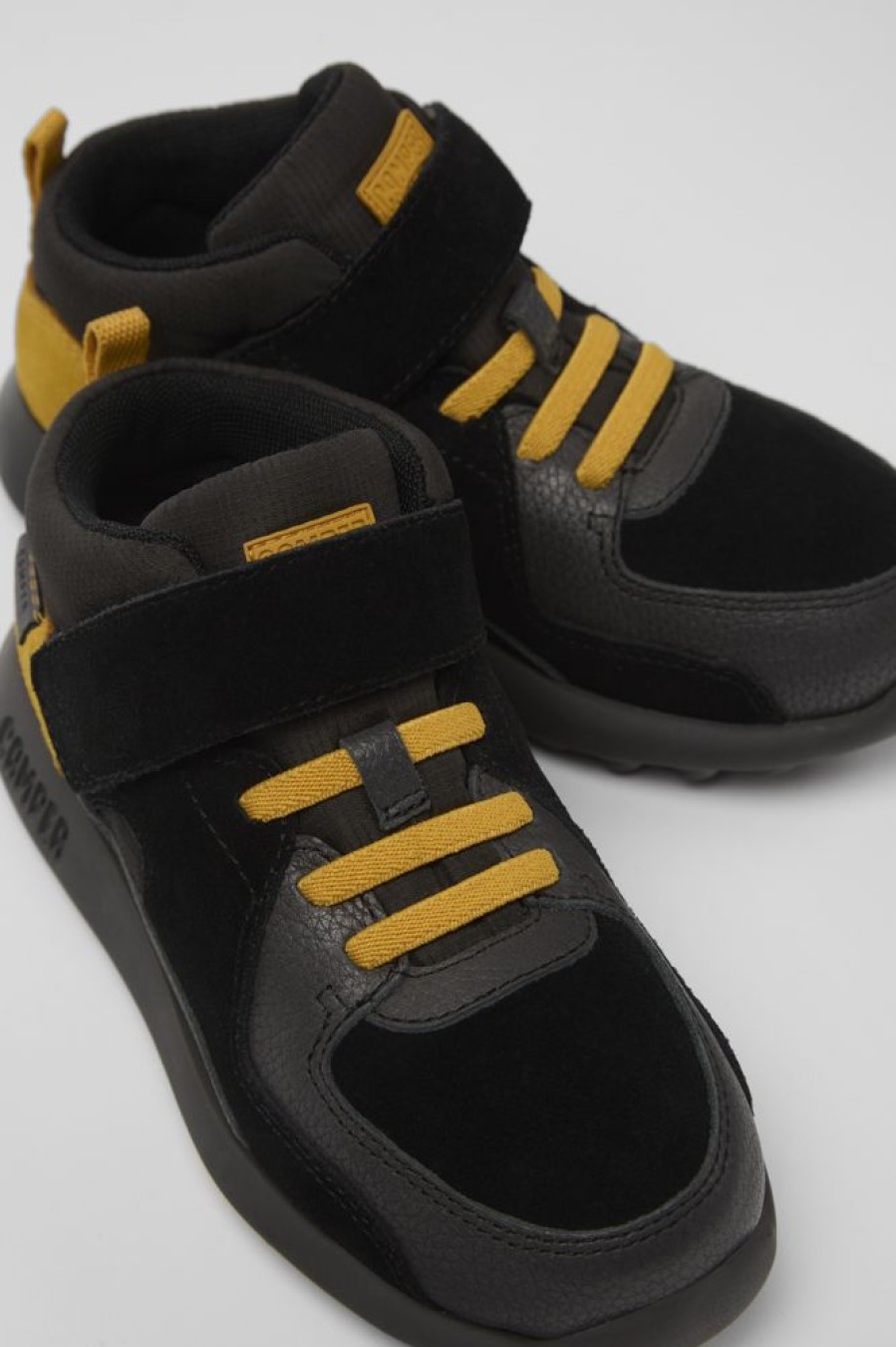 Kids CamperLab Sneakers | Grey Nubuck And Textile Ankle Boots