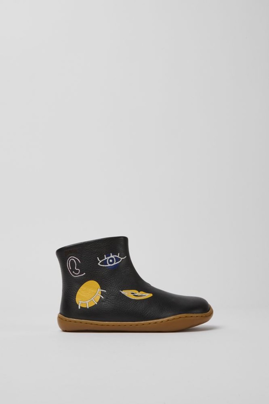 Kids CamperLab Boots | Black Leather Ankle Boots