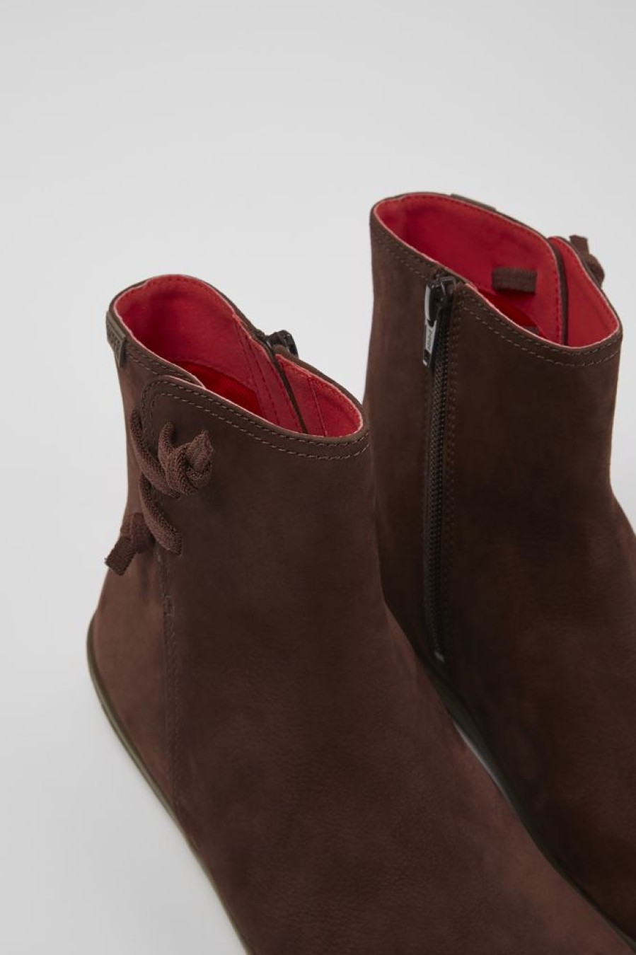 Women CamperLab Ankle Boots | Brown Nubuck Ankle Boots For Women