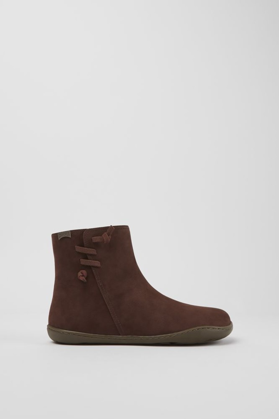 Women CamperLab Ankle Boots | Brown Nubuck Ankle Boots For Women