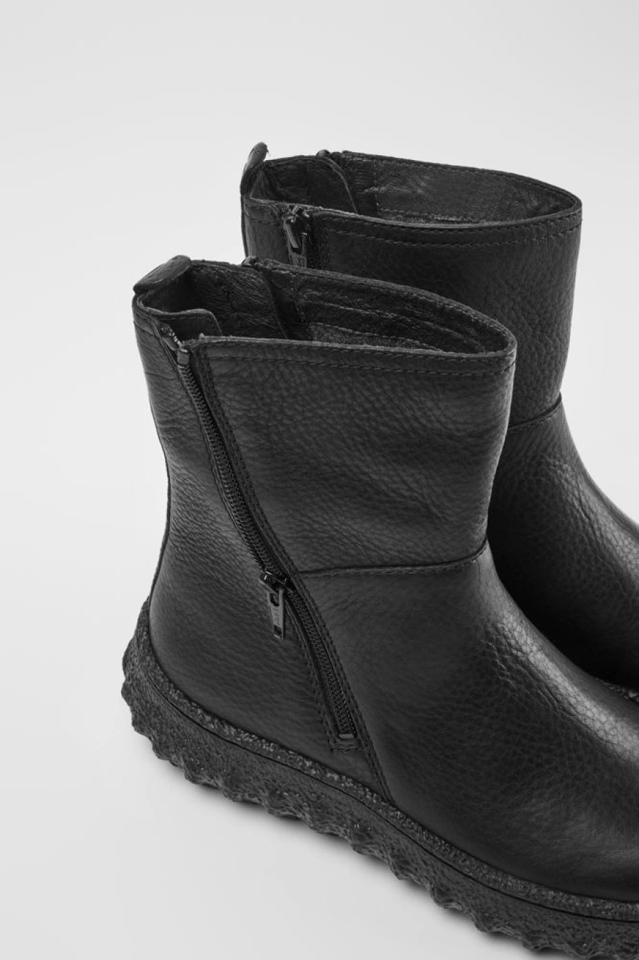 Women CamperLab Boots | Women'S Black Mid Boot With Zip