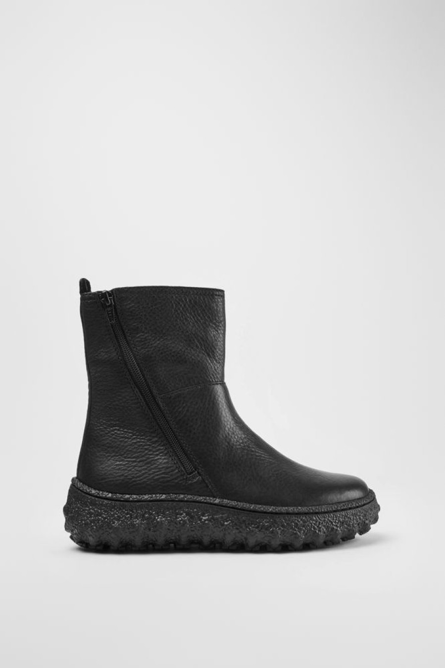 Women CamperLab Boots | Women'S Black Mid Boot With Zip