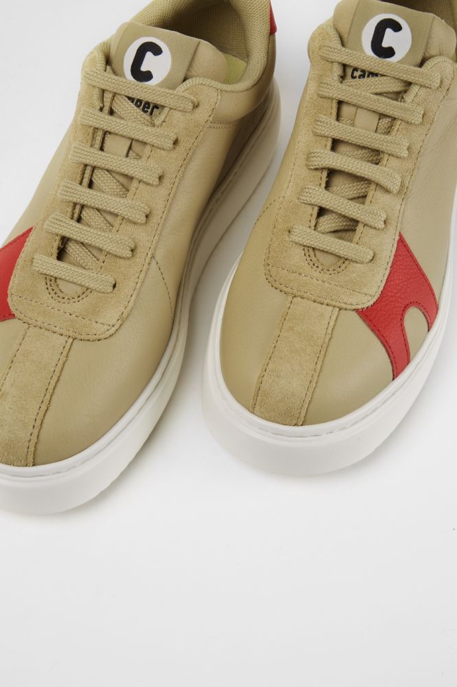 Women CamperLab Sneakers | Beige Suede And Leather Sneakers