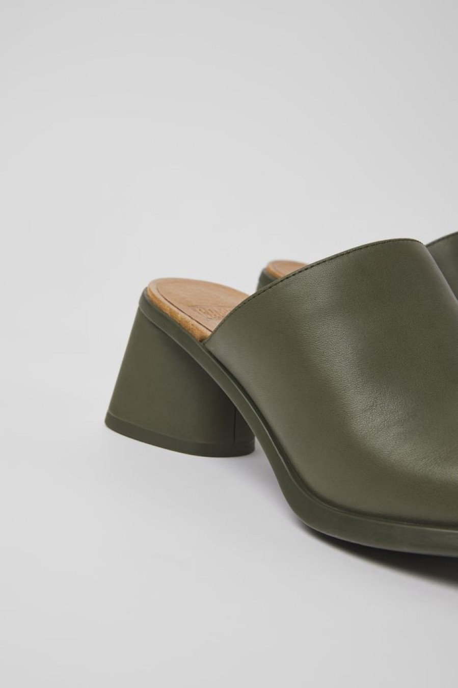 Women CamperLab Formal Shoes | Green Leather Mules For Women