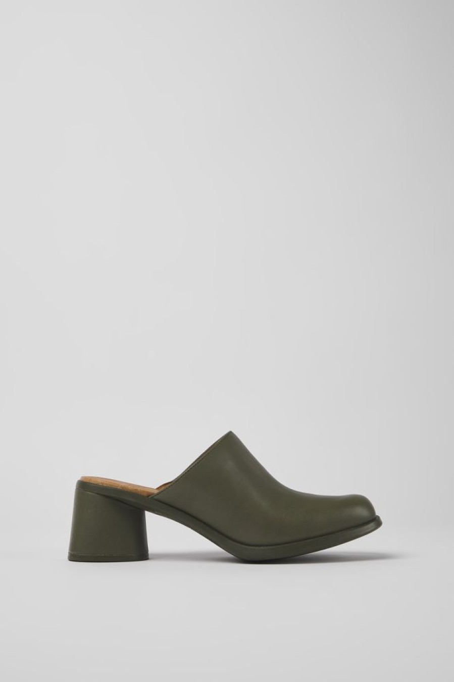 Women CamperLab Formal Shoes | Green Leather Mules For Women