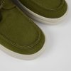 Men CamperLab Casual Shoes | Green Textile Boat Shoe For Men