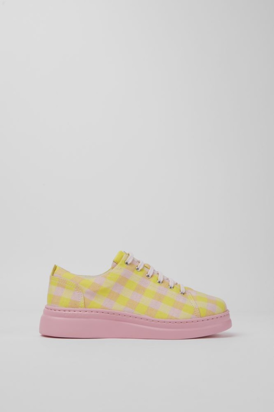 Women CamperLab Sneakers | Yellow And Pink Recycled Cotton Sneakers For Women