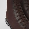 Men CamperLab Formal Shoes | Brown Textile And Leather Ankle Boots For Men