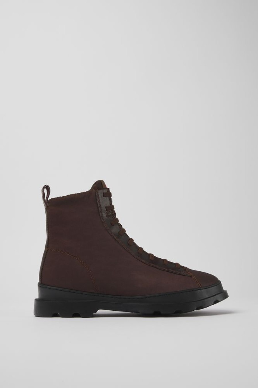 Men CamperLab Formal Shoes | Brown Textile And Leather Ankle Boots For Men