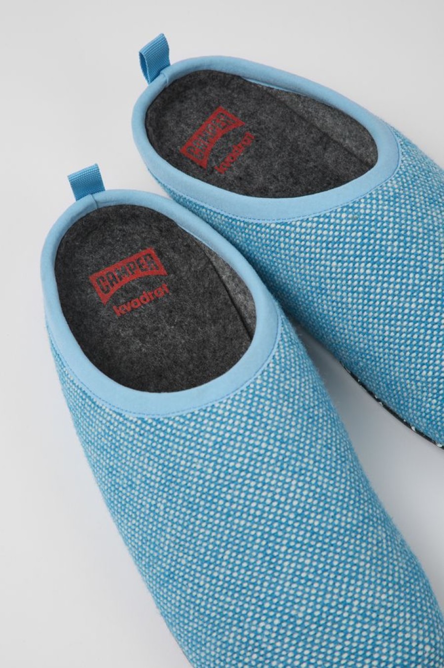 Men CamperLab Slippers | Blue Wool And Viscose Slippers For Men