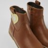 Kids CamperLab Boots | Brown Leather Zip-Up Boots