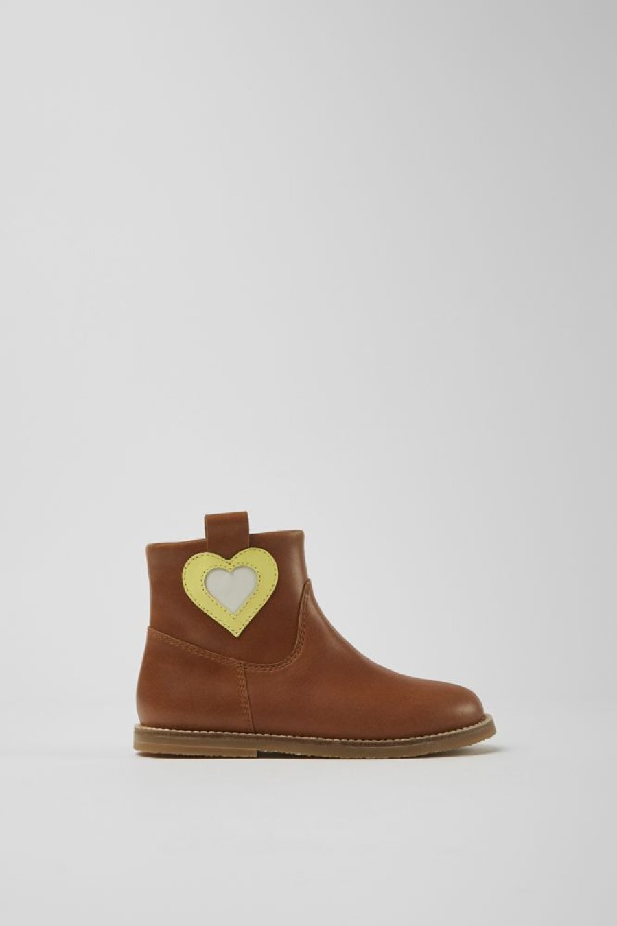 Kids CamperLab Boots | Brown Leather Zip-Up Boots