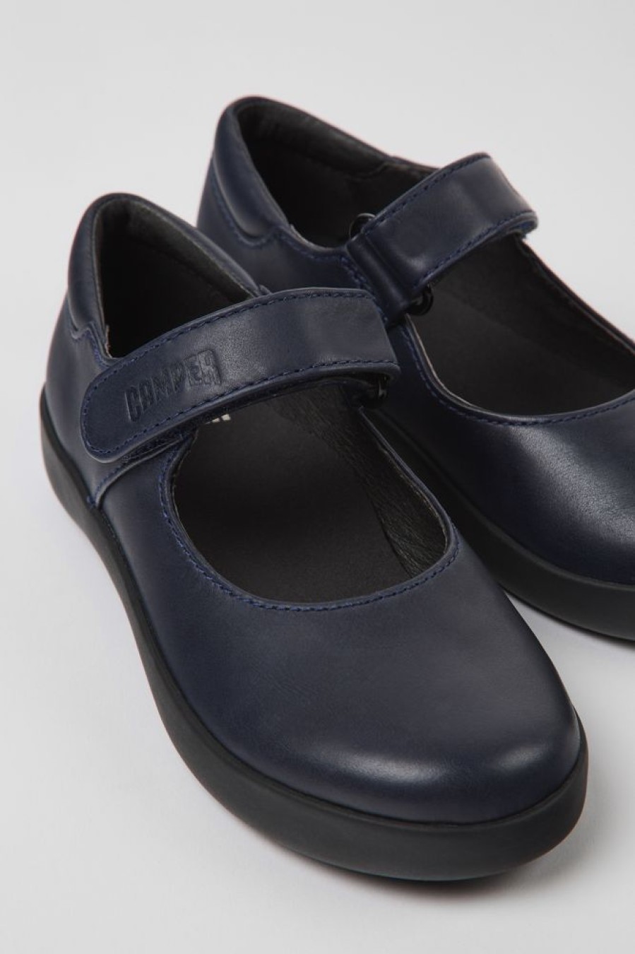 Kids CamperLab School Shoes | Navy Blue Leather Shoes For Kids