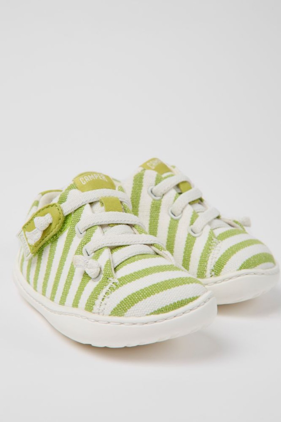 Kids CamperLab Hook And Loop | Green Recycled Cotton Shoes For Kids