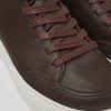 Men CamperLab Casual Shoes | Burgundy Leather Sneakers For Men