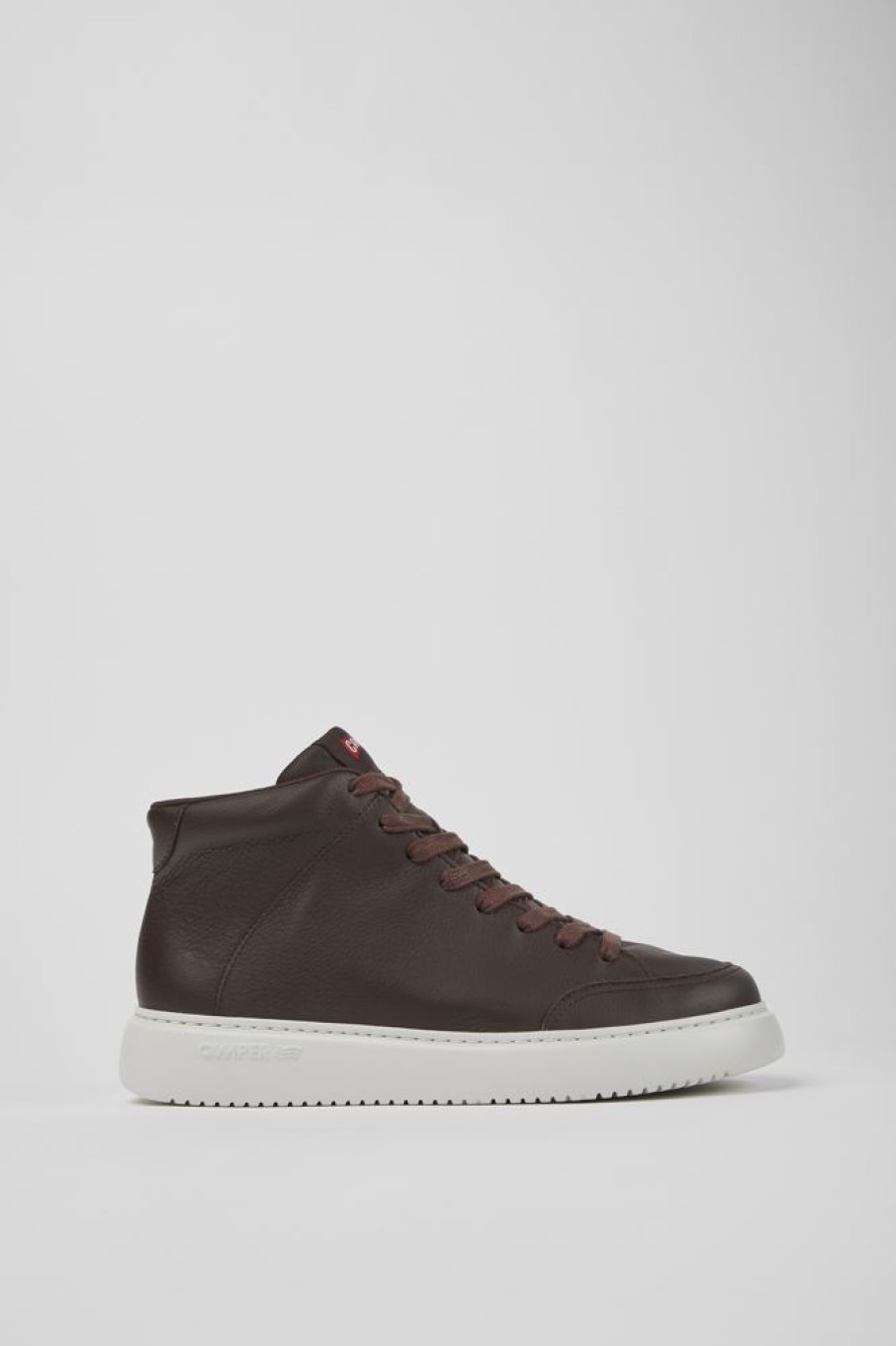 Men CamperLab Casual Shoes | Burgundy Leather Sneakers For Men