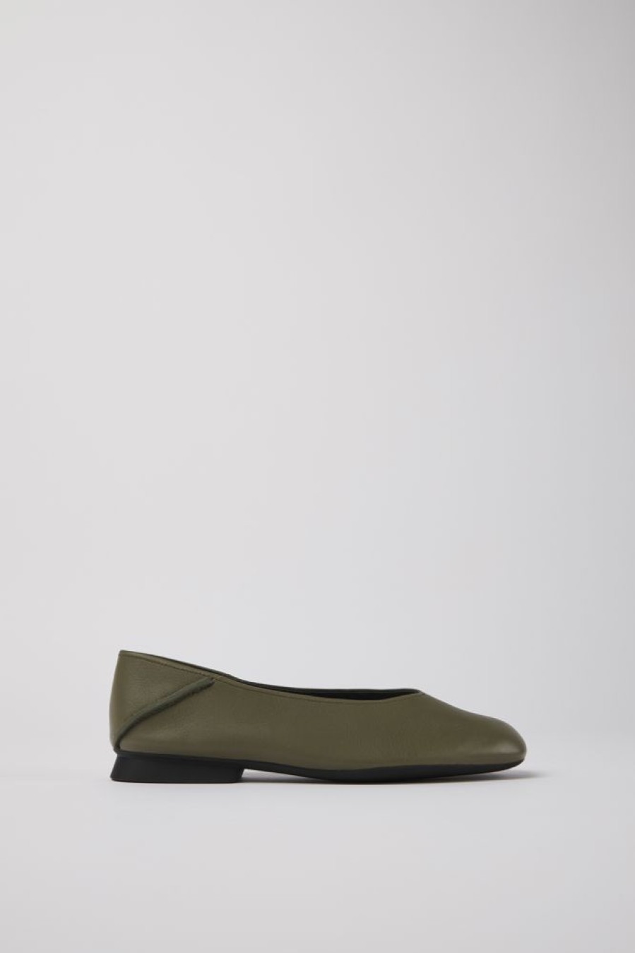 Women CamperLab Flat Shoes | Green Leather Ballerinas For Women