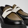 Men CamperLab Formal Shoes | Black And White Loafers For Men