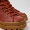 Kids CamperLab Boots | Red Leather Ankle Boots For Kids