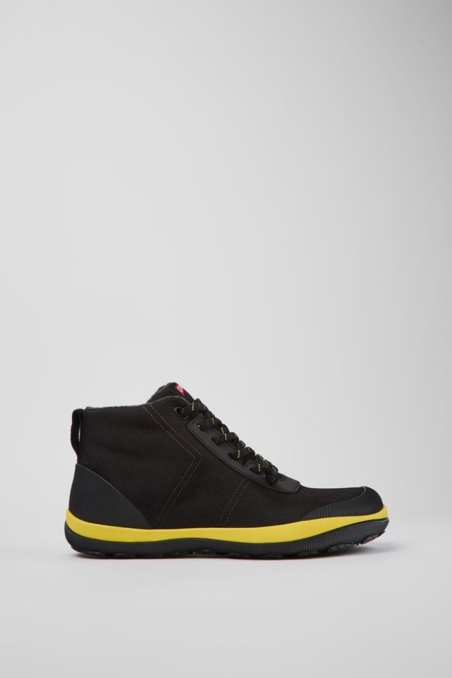 Men CamperLab Casual Shoes | Black Textile Ankle Boots For Men