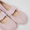 Kids CamperLab Ballerinas | Pink Nubuck Ballerinas With Glitter Effect For Girls