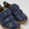 Kids CamperLab Sneakers | Dark Blue Leather Shoes For Kids