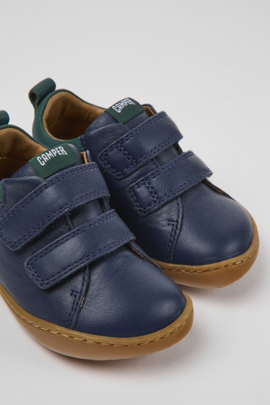 Kids CamperLab Sneakers | Dark Blue Leather Shoes For Kids