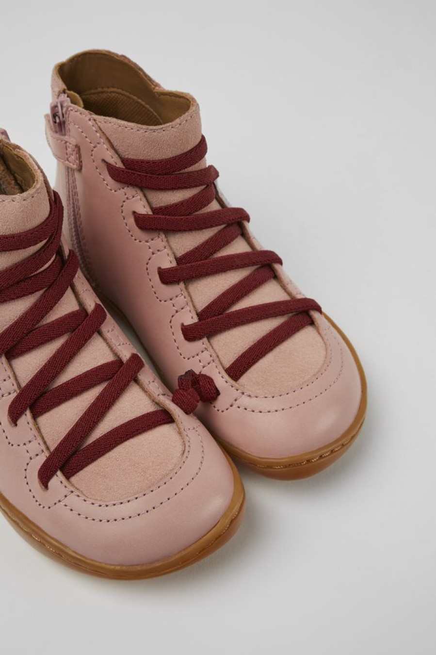 Kids CamperLab Boots | Pink Leather And Nubuck Boots