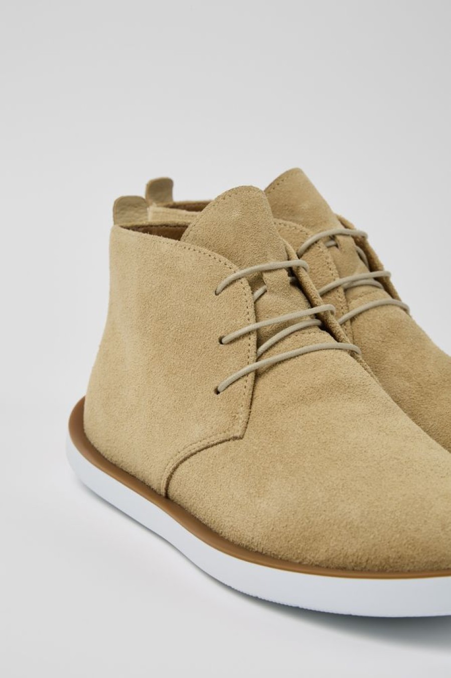 Men CamperLab Formal Shoes | Beige Nubuck Men'S Shoes