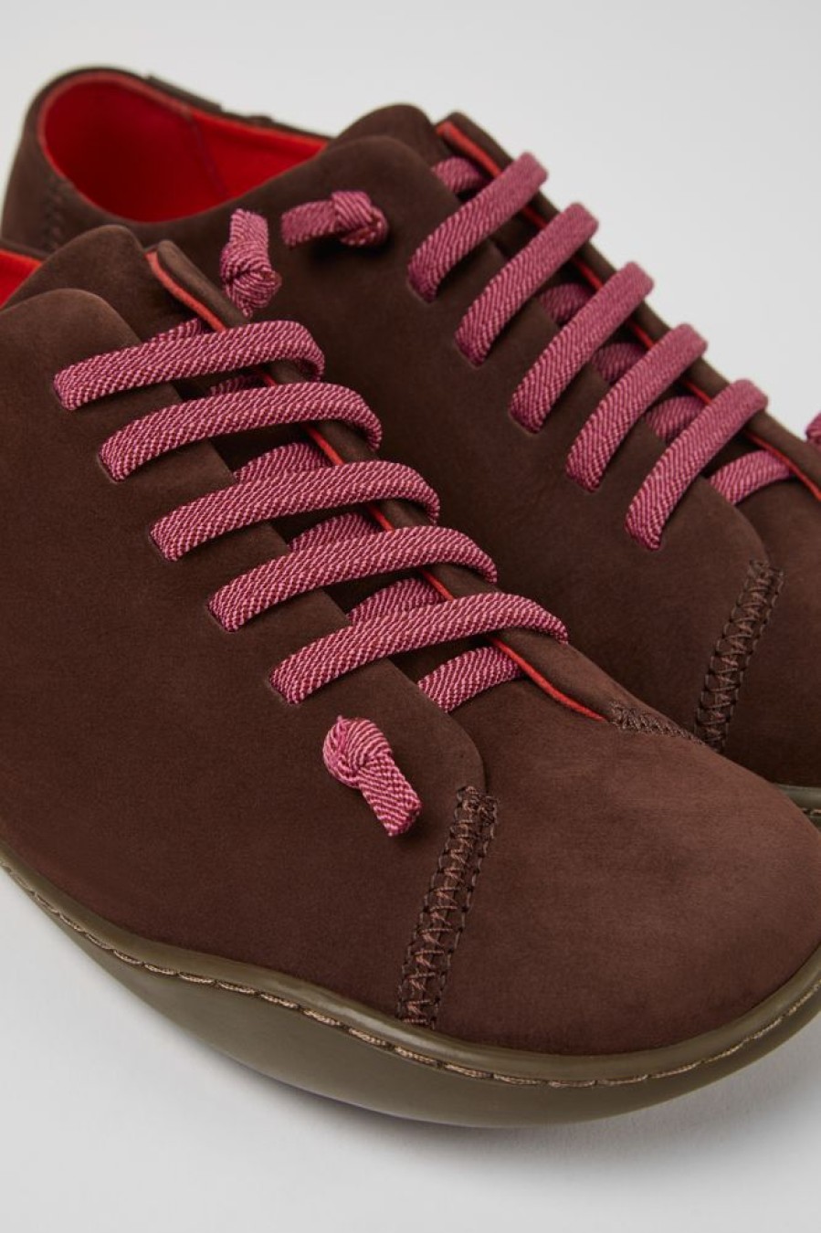 Women CamperLab Casual Shoes | Brown Nubuck Shoes For Women