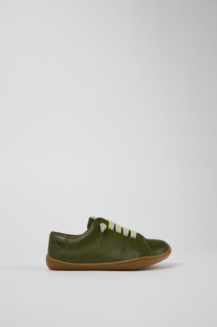 Kids CamperLab Hook And Loop | Green Leather Slip-On