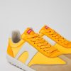 Women CamperLab Sneakers | Orange Leather And Textile Sneakers For Women