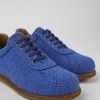 Men CamperLab Casual Shoes | Blue Wool, Viscose, And Leather Shoes For Men