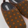 Women CamperLab Slippers | Brown And Orange Wool Slippers For Women