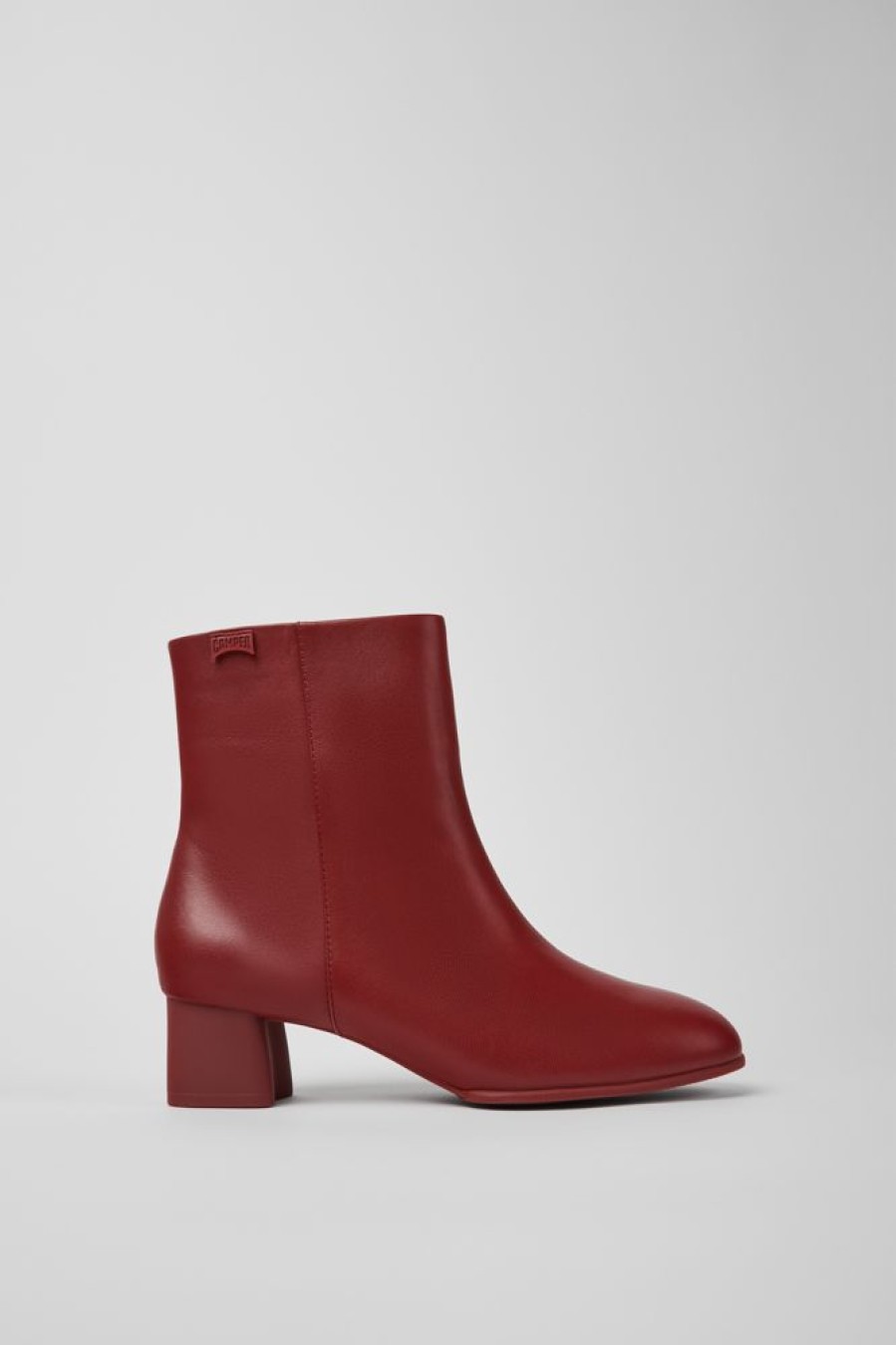 Women CamperLab Ankle Boots | Burgundy Leather Ankle Boots For Women