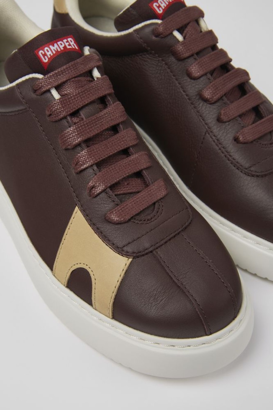 Women CamperLab Sneakers | Brown Leather And Nubuck Sneakers For Women