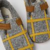 Kids CamperLab Hook And Loop | Gray Natural Wool Slippers