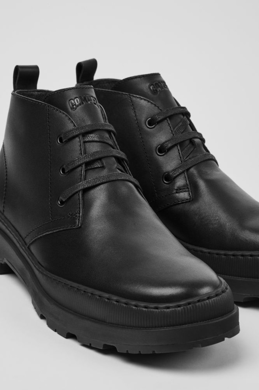 Men CamperLab Formal Shoes | Black Leather Ankle Boots For Men