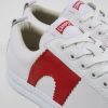 Men CamperLab Sneakers | White And Red Leather Sneakers For Men