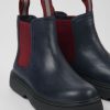 Kids CamperLab Boots | Blue And Burgundy Leather Boots