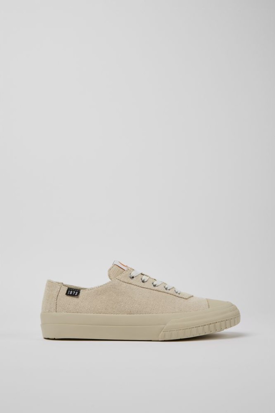 Men CamperLab Sneakers | Beige Recycled Hemp And Cotton Sneakers For Men