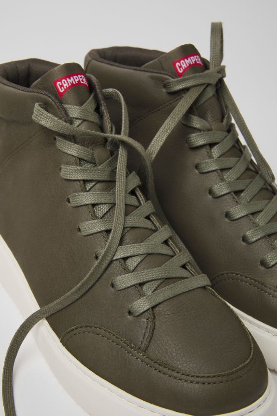 Men CamperLab Sneakers | Green Leather Sneakers For Men