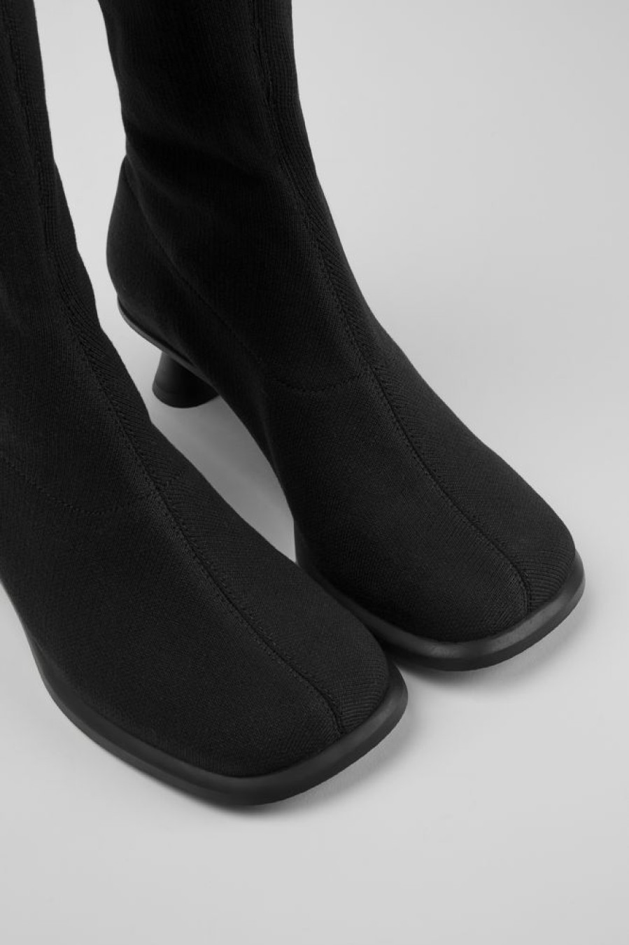 Women CamperLab Boots | Black Tencel Lyocell High Boots