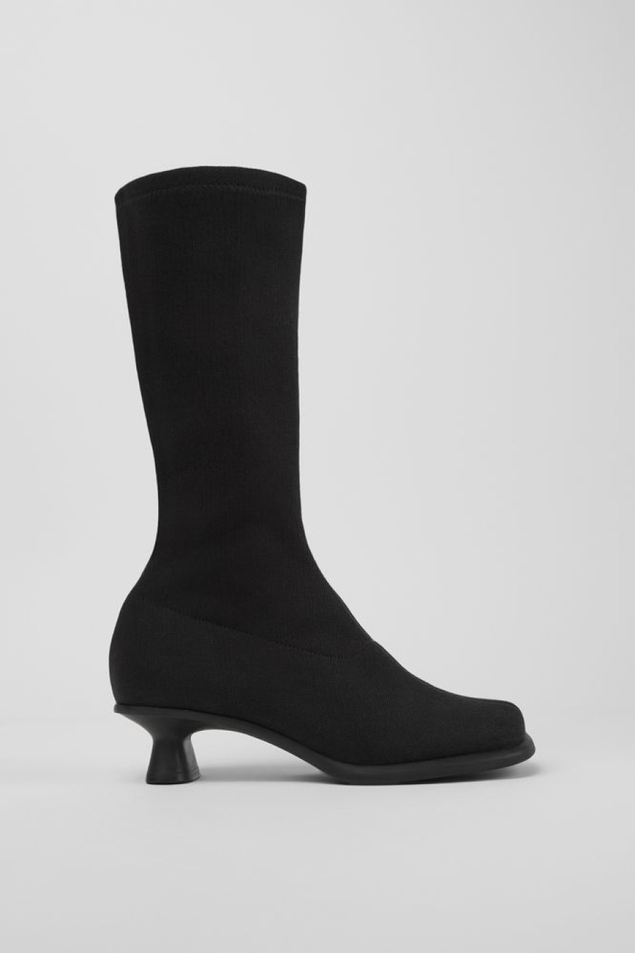 Women CamperLab Boots | Black Tencel Lyocell High Boots