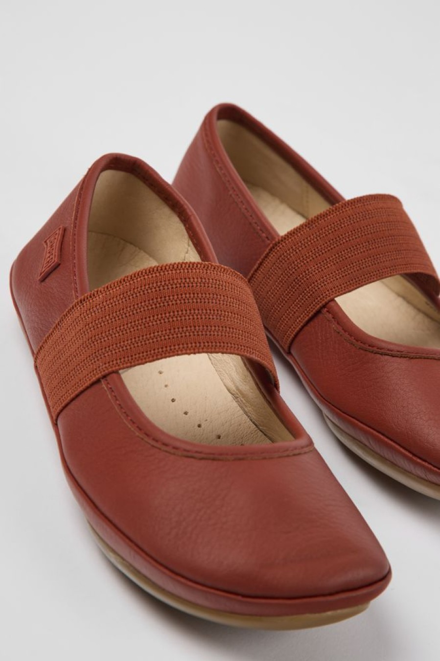 Kids CamperLab Ballerinas | Red Leather Ballerinas For Kids