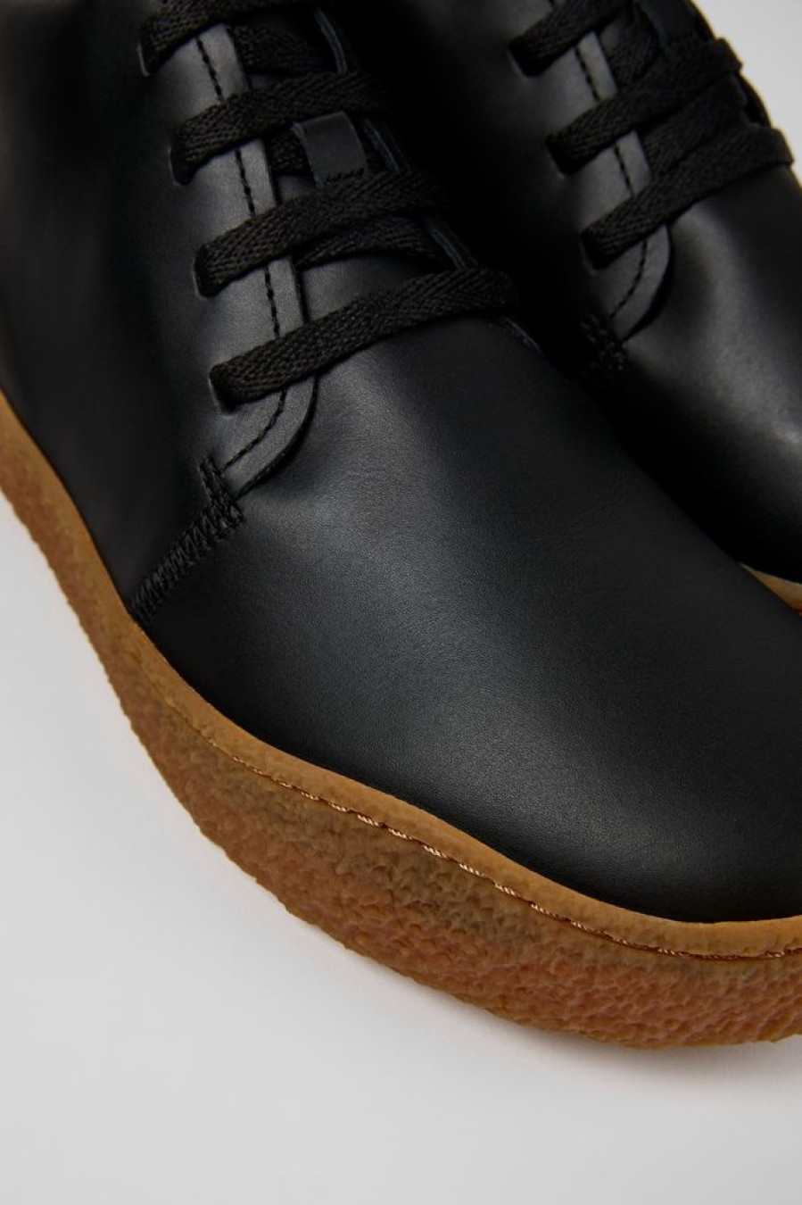 Men CamperLab Ankle Boots | Black Leather Desert Boot For Men