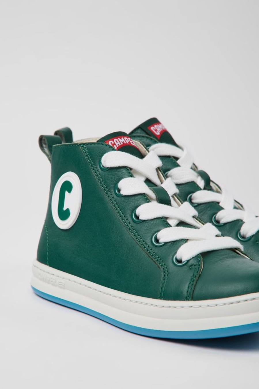 Kids CamperLab Sneakers | Green Leather Sneakers For Kids