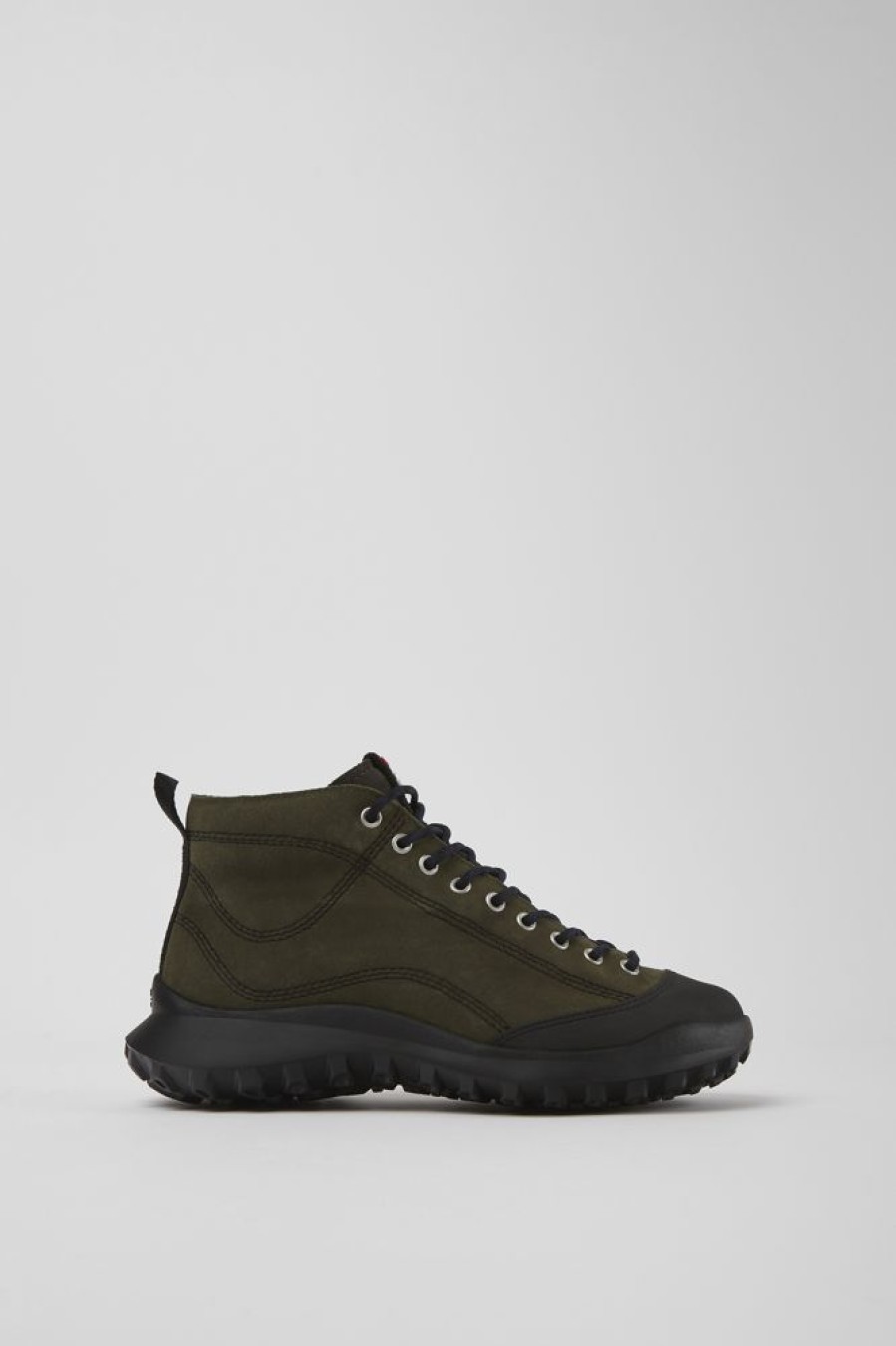 Women CamperLab Ankle Boots | Green Nubuck And Textile Sneakers For Women